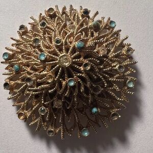 vintage Modernist Corocraft  brooch 2" Rare